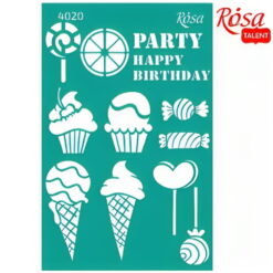 Sablon adeziv 13 x 20 cm nr.4020 - cake delicious