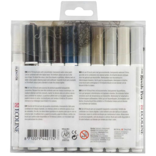 Set Carioci Ecoline Brushpen Grey 10