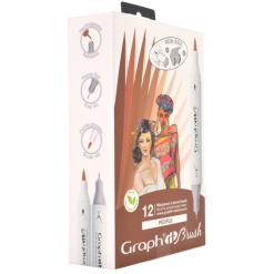 Set Carioci Tip Pensula Graphit Marker 12 - People