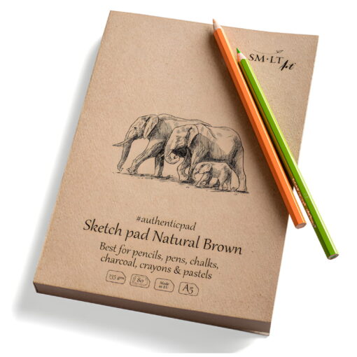 Bloc Desen #Authenticpad Natural Brown A5 80X135Gr