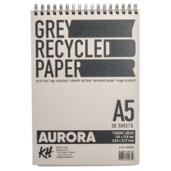 Bloc De Desen Aurora Grey Recycled Paper Spiral