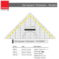 Echer Cu Raportor Isomars Student - 25Cm - 8904313910204