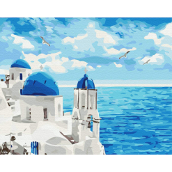 Pictura pe numere - clouds of santorini