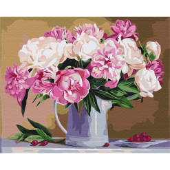 Pictura pe numere - peonies still-life