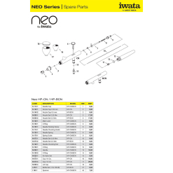 Aerograf Iwata Neo - piese de schimb