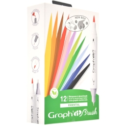 Set Carioci Graphit Brush Marker 12 - Essentials - Gi80110