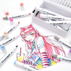 Set Carioci Graphit Brush Marker 12 - Manga Shojo - Gi80116