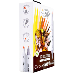 Set Carioci Graph It Brush Marker 12 - Hairstyle - Gi80117