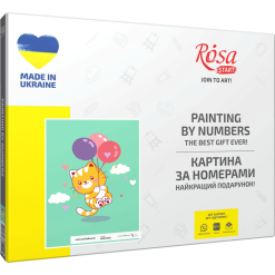 Set Pictura Pe Numere Rosa 35X45 „Cat And Balloons“