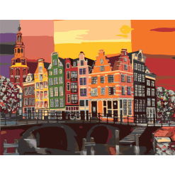 Set Pictura Pe Numere Rosa 35X45 „Colorful Amsterdam“ - N00013931