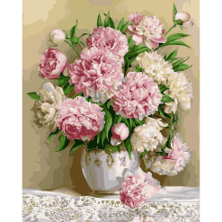 Pictura pe numere - delicate peonies on the table