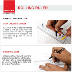 Rigla Cu Rola Isomars Rolling Ruler - 30 Cm - 8906081270481