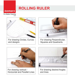 Rigla Cu Rola Isomars Rolling Ruler - 30 Cm - 8906081270481