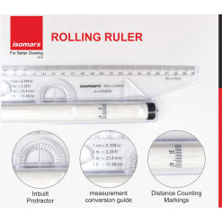 Rigla Cu Rola Isomars Rolling Ruler - 30 Cm - 8906081270481