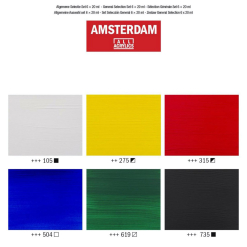 Set Culori Acrilice Amsterdam 20 Ml X 6 General Selection - 17820406