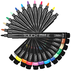 Set Carioci Cu Vopsea Touch Opaque Marker Fine 8 Culori