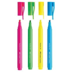 Set 4 Textmarkere Slim Fluorescent