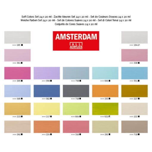 Set 24 Acrilice Amterdam 20Ml Soft Colors