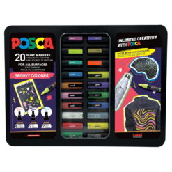 Set 20 Markere Posca Cutie Metal Groovy Colours