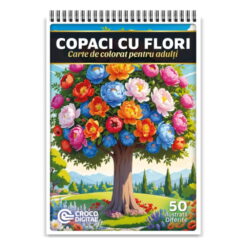 Carte de Colorat - Copaci cu Flori