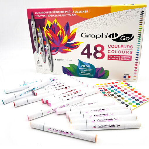 Set 48 markere acrilice Graph'it GO Mystery Coloring